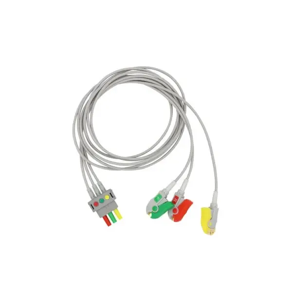 GE DATEX COMPATIBLE 3 LEAD ECG LEAD CABLE 4